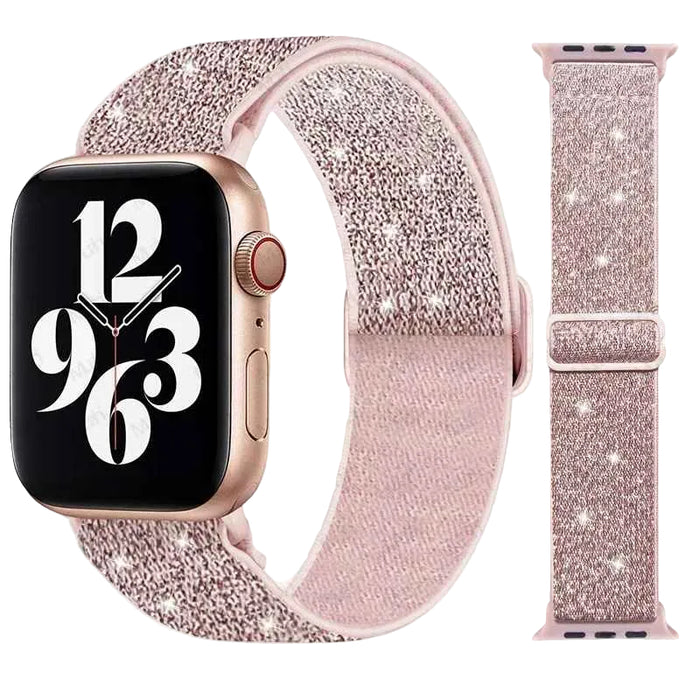 Pink Glitter Sparkle Nylon Strap for Apple Watch 38mm, 40mm, 41mm, 42mm, 44 mm, 45mm On Sale