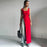 Women's Fitted High Irregular Side Slit Scoop Neck Tank Black Long Maxi Red Dress On Sale