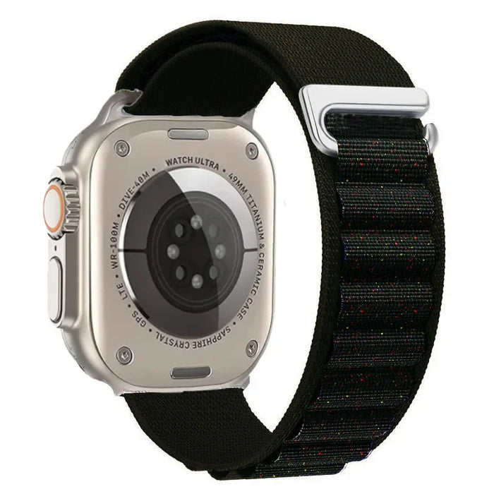 Black Shiny Alpine Loop Collection For Apple Watch Series On Sale