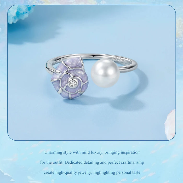 925 Sterling Silver Ocean Marine Life Seashell And Pearl Theme Open Rings Collection On Sale