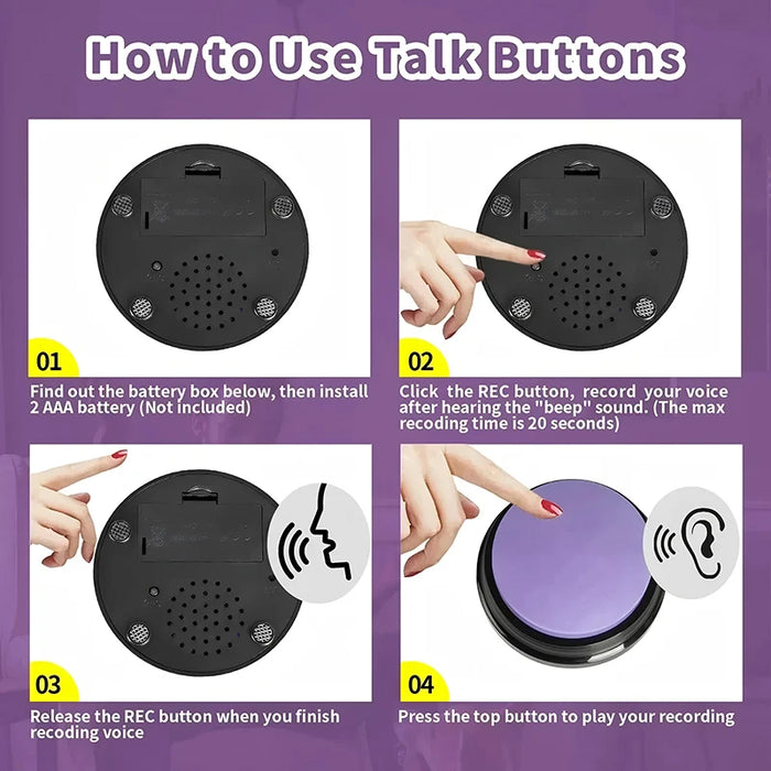 How to use talk buttons to train your dogs or cats to express their thoughts?