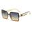 Cream White Classic Texture Frame Glamour Stylish Unisex UV400 Shades Square Sunglasses On Sale