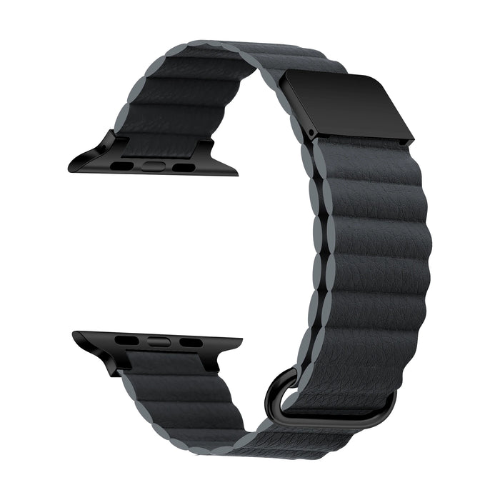 Gray Leather Magnetic Loop Apple Watch Ultra Band 38mm, 40mm, 42mm, 44mm, 45mm, 46mm, 49mm On Sale