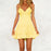 Yellow Spaghetti Strap Backless Lace Bowtie Dresses On Sale