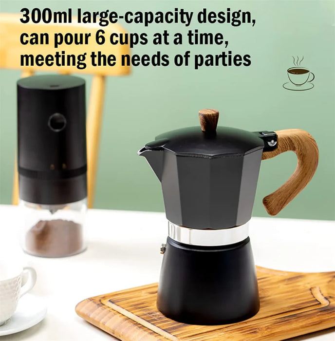 Aluminum Moka Espresso Coffee Pot 300ml (6 Cups) On Sale