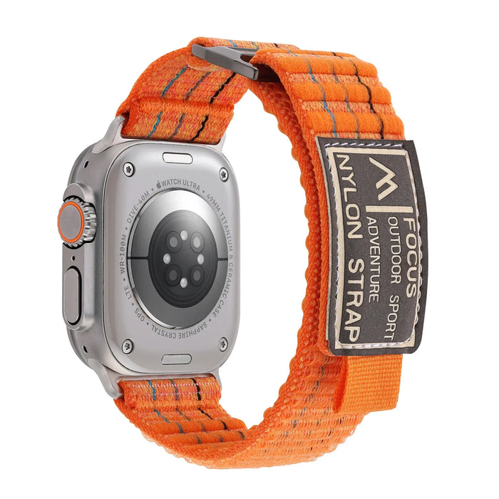 Orange Outdoor Sport Adventure Nylon Trail Loop Strap Collection for Apple Watch Band Ultra, 49mm, 46mm, 45mm,  42mm, 41mm, 40mm, 38mm On Sale
