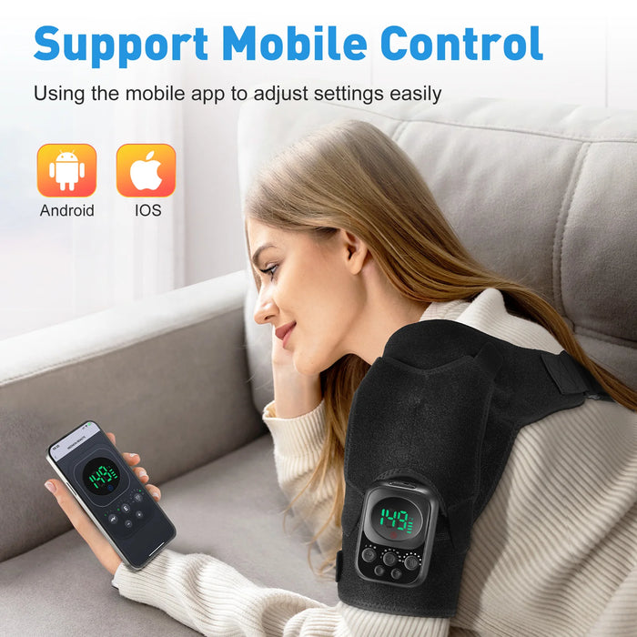Shoulder Heating Pad Massager With Wireless Mobile Phone Control On Sale