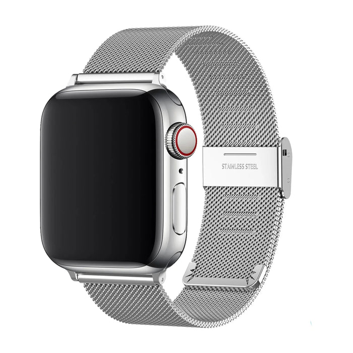 Silver Milanese loop Apple Watch Strap For iWatch Series 9, 8, 7, 6, SE, 5, 4, 3 On Sale