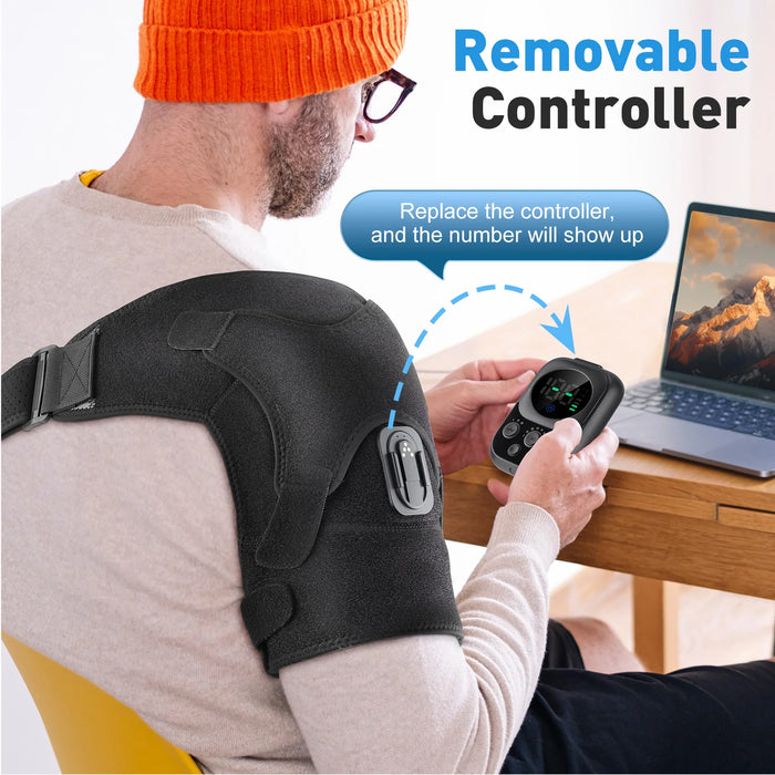 Shoulder Heating Pad Massager With Wireless Mobile Phone Control On Sale