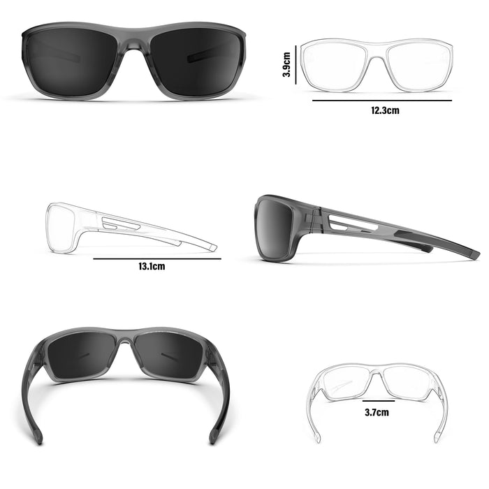 Measurement: Ultra Lightweight Frame Polarized Sports UV400 Sunglasses