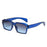 Classic Retro Blue Rectangle HD Lens UV400 Sunglasses On Sale