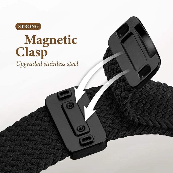 Braided Solo Loop Apple Watch Bracelet With Double-sided Magnetic Clasp For iWatch Series On Sale