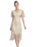 1920s Gatsby Style V-Neck Petal Sleeves Embroidery Sequin Fringe Flapper Midi Dress On Sale