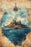 Vintage Marine Life Canvas Print Nautical Treasure Map Wall Decor Ocean Theme Poster On Sale