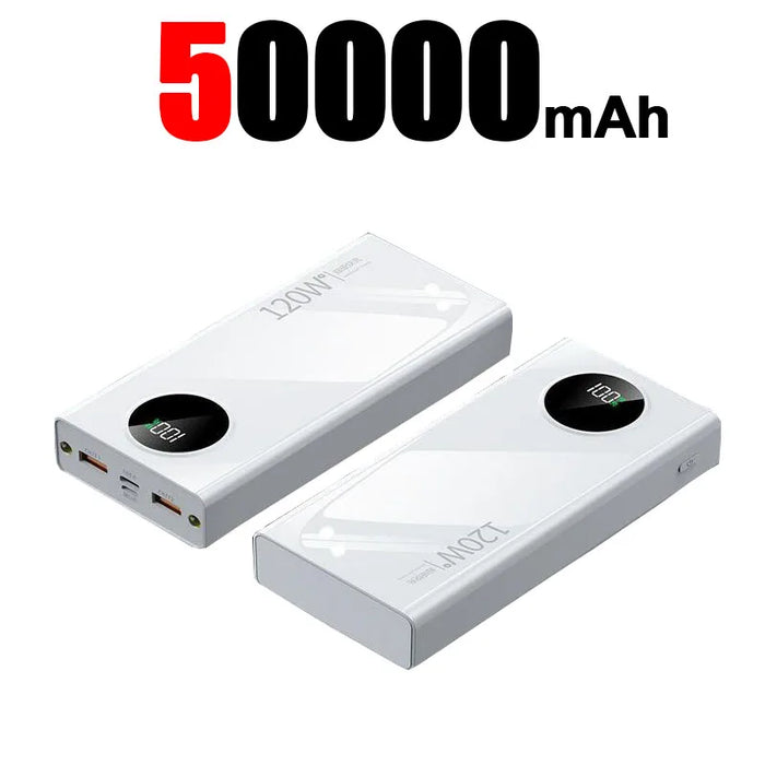 50000 mAh Mini Power Bank Fast Charging 120W Dual USB Ports For Mobile Smart Phones on Sale