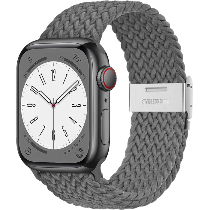 Gray Stretchable Braided Loop Apple Watch Bracelet For iWatch Series On Sale