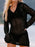 Black Crochet Knitted Tunic Cover Up Bikini Beach Dress On Sale
