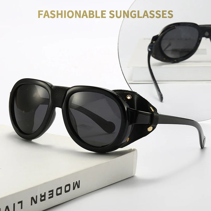 Chic Vintage Steampunk Goggle Style Oval Polarized Sunglasses On Sale