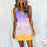 Purple Gradient Print Double Pocket Beach Dress (Plus size available) On Sale