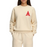 Beige Unisex Embroidered Letter A Sweatshirt Casual Round Neck Cotton Blend Pullover Top On Sale
