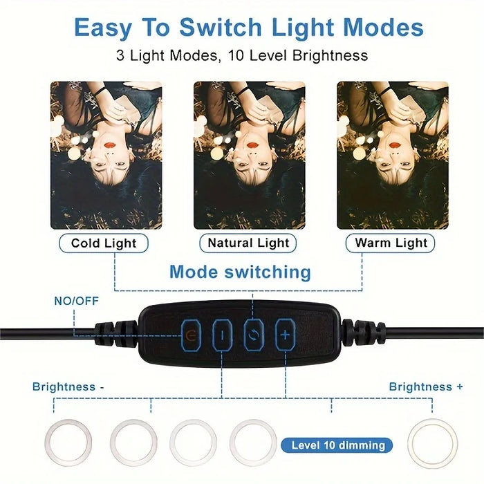 12" 23cm LED Ring Fill Light With Tripod Selfie Photography Phone Stand On Sale