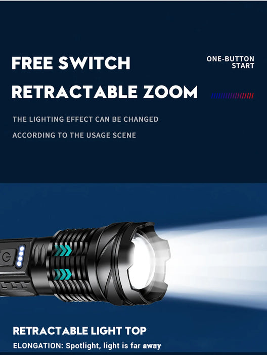 LED Zoomable Handheld Flashlight For Outdoors On Sale