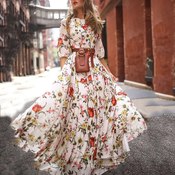 Floral Printed Sling Long Maxi Dress On Sale