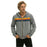Gray Rainbow Striped Zip Hoodies For Couples For Sale