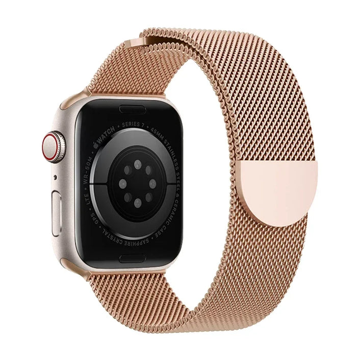 Rose Gold Milanese Mesh Loop With Magnetic Clasp For Apple Watch Band 44mm 40mm 38mm 42mm On Sale