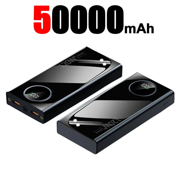 50000 mAh Mini Power Bank Fast Charging 120W Dual USB Ports For Mobile Smart Phones on Sale