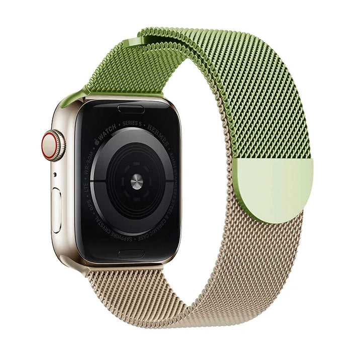 Green Gold Milanese Mesh Loop With Magnetic Clasp For Apple Watch Band 44mm 40mm 38mm 42mm On Sale