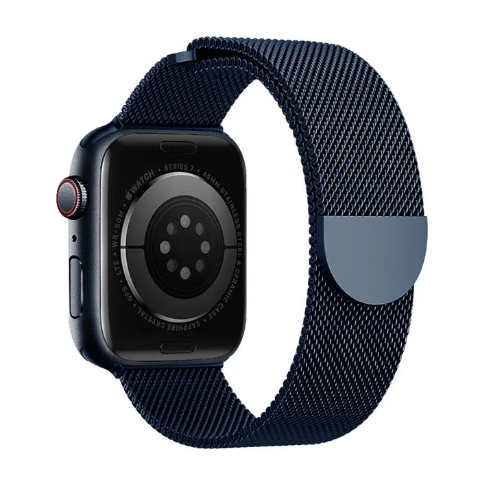 Blue Milanese Mesh Loop With Magnetic Clasp For Apple Watch Band 44mm 40mm 38mm 42mm On Sale