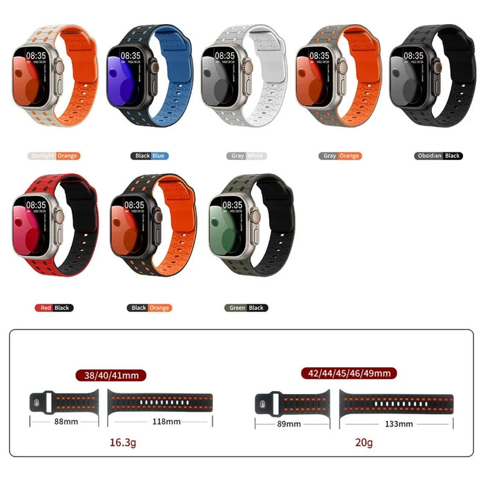 Textured Silicone Sport Watch Band Compatible With Apple Watch 38mm 40mm 41mm 42mm 44mm 45mm 46mm 49mm (Series 3–11, SE & Ultra) On Sale