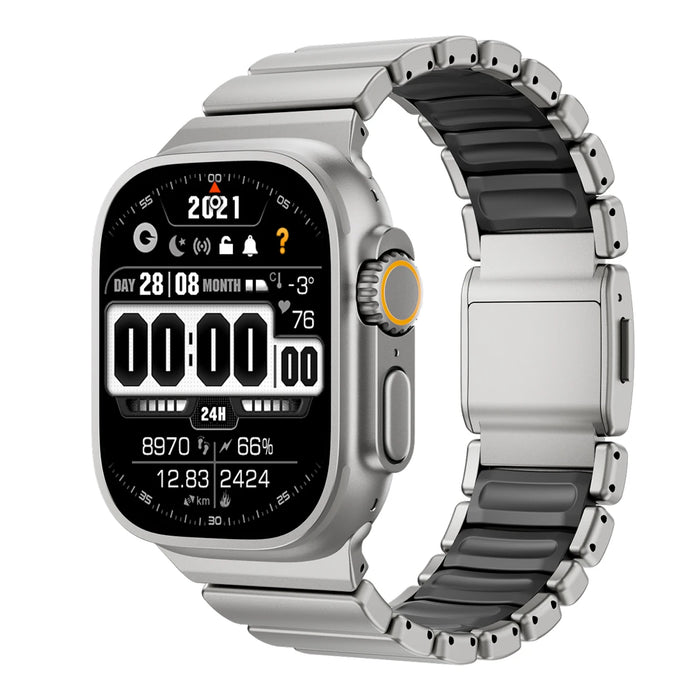 Titanium Black Magnetic Titanium-style Watch Band Compatible With Apple Watch Series On Sale