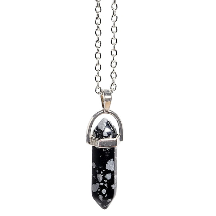 Natural Quartz Crystal Hexagonal Pillar Bullet Pendant Necklaces On Sale
