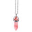 Natural Cherry Quartz Crystal Hexagonal Pillar Bullet Pendant Necklaces On Sale