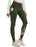 Army Green High-Waisted Women’s Hiking Leggings with Side Zipper Pockets On Sale