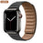 Black Leather Link Magnetic Loop Apple Watch Band On Sale
