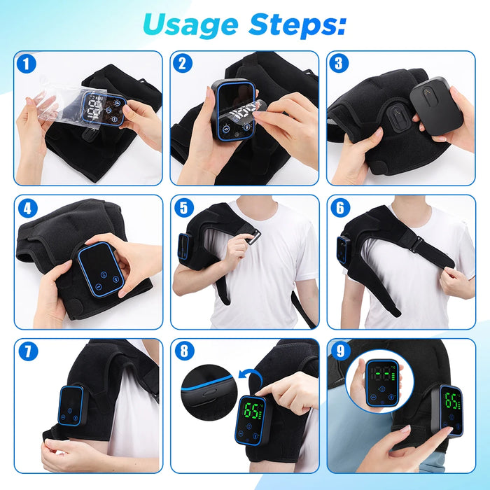 Shoulder Heating Pad Massager With Wireless Mobile Phone Control On Sale