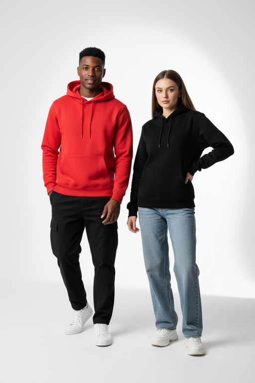 Super Comfy Solid Color Pullover Hoodie Unisex Casual Streetwear Sweatshirt On Sale