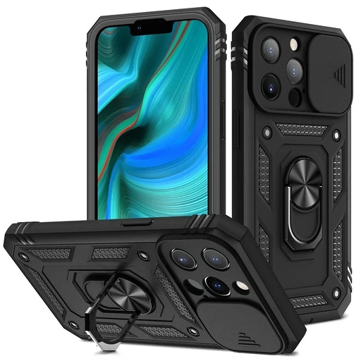 Black iPhone Case With Camera Armor Cell Phone Cover For iPhone 13, 12, 12 Mini, 12 Pro, 12 Pro Max On Sale