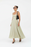 Elegant High-Waisted Squared Neckline Sleeveless A-line Sling Maxi Green Dress On Sale