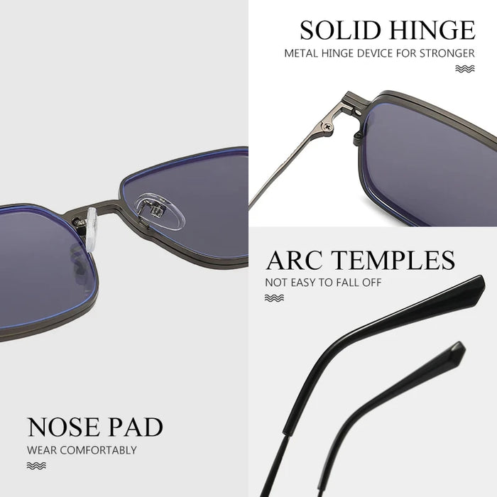3 in 1 Lightweight Titanium Frame Eyeglasses With Magnetic Clip Polarized Sunglasses Set On Sale