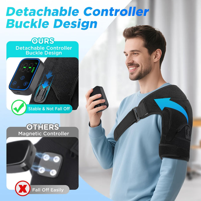Shoulder Heating Pad Massager With Wireless Mobile Phone Control On Sale