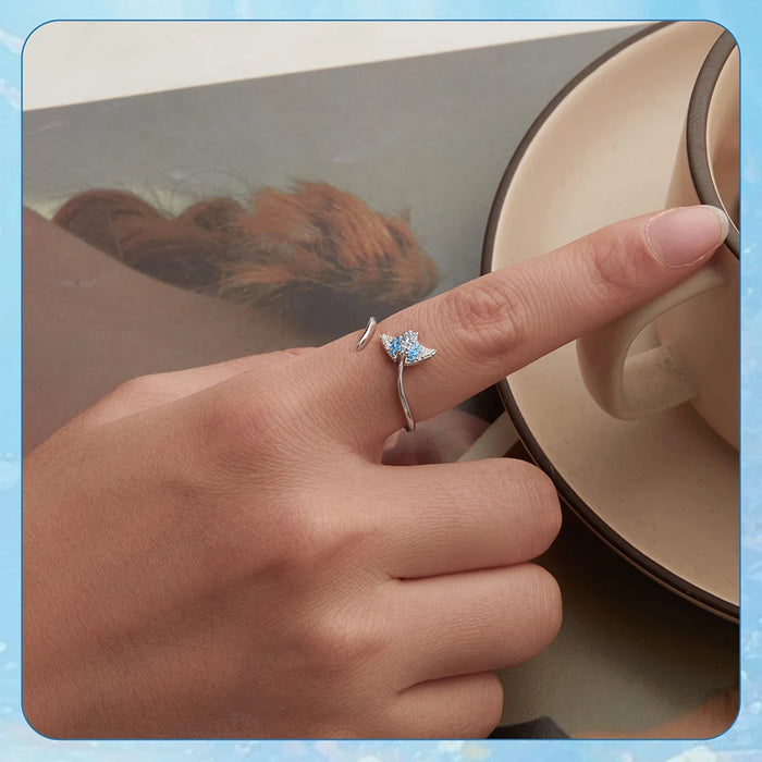 925 Sterling Silver Ocean Marine Life Manta Ray Fish Theme Open Rings Collection On Sale