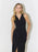 Black Collar Single Breasted Sleeveless Long Dresses On Sale