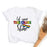 Rainbow Let Your True Colors Shine  Print Retro Graphic T-shirt On Sale