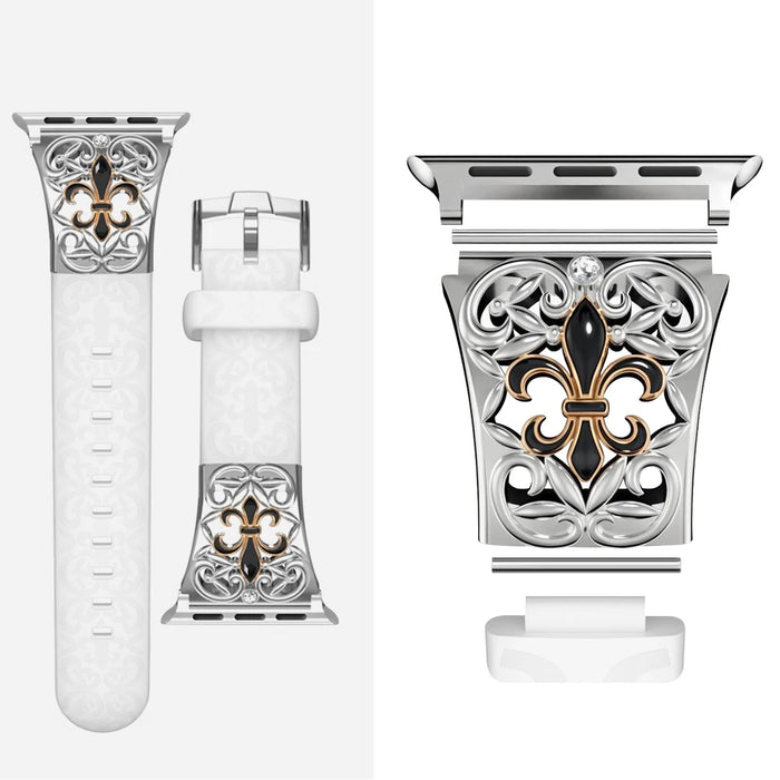 Lris White - 12 Constellations Silicone Sport Watch Band With Stainless Steel Zodiac Symbol Detail Compatible with Apple Watch Series 1–11, SE, Ultra, and Ultra 2 On Sale