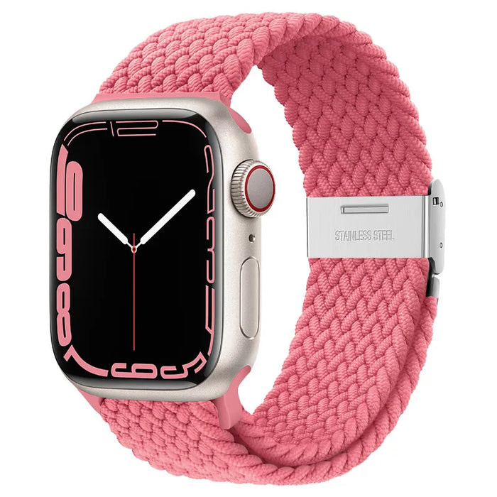 Pink Punch Stretchable Braided Loop Apple Watch Bracelet For iWatch Series On Sale