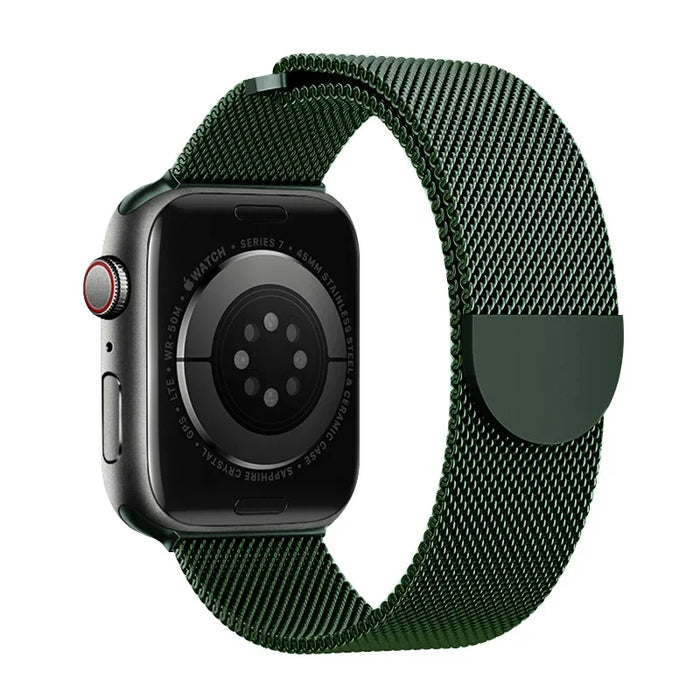 Green Milanese Mesh Loop With Magnetic Clasp For Apple Watch Band 44mm 40mm 38mm 42mm On Sale